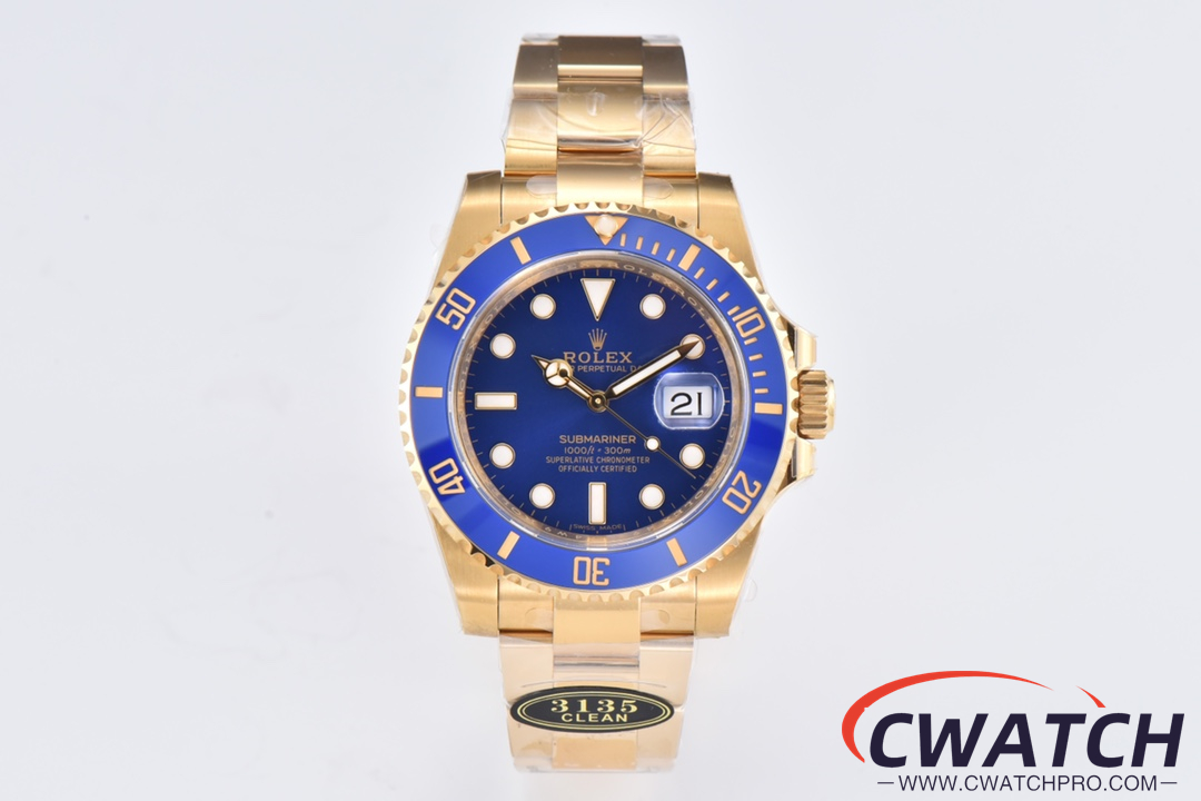 C厂Clean劳力士潜航者型系列m116618lb-0003 全金蓝水鬼「3135机芯」