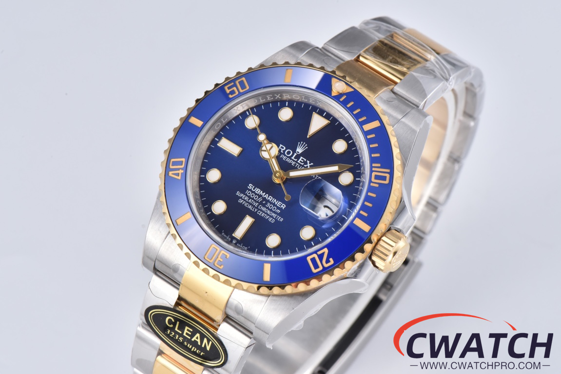 C厂Clean41mm劳力士潜航者型系列m126613lb-0002新款间金蓝水鬼「3235机芯」