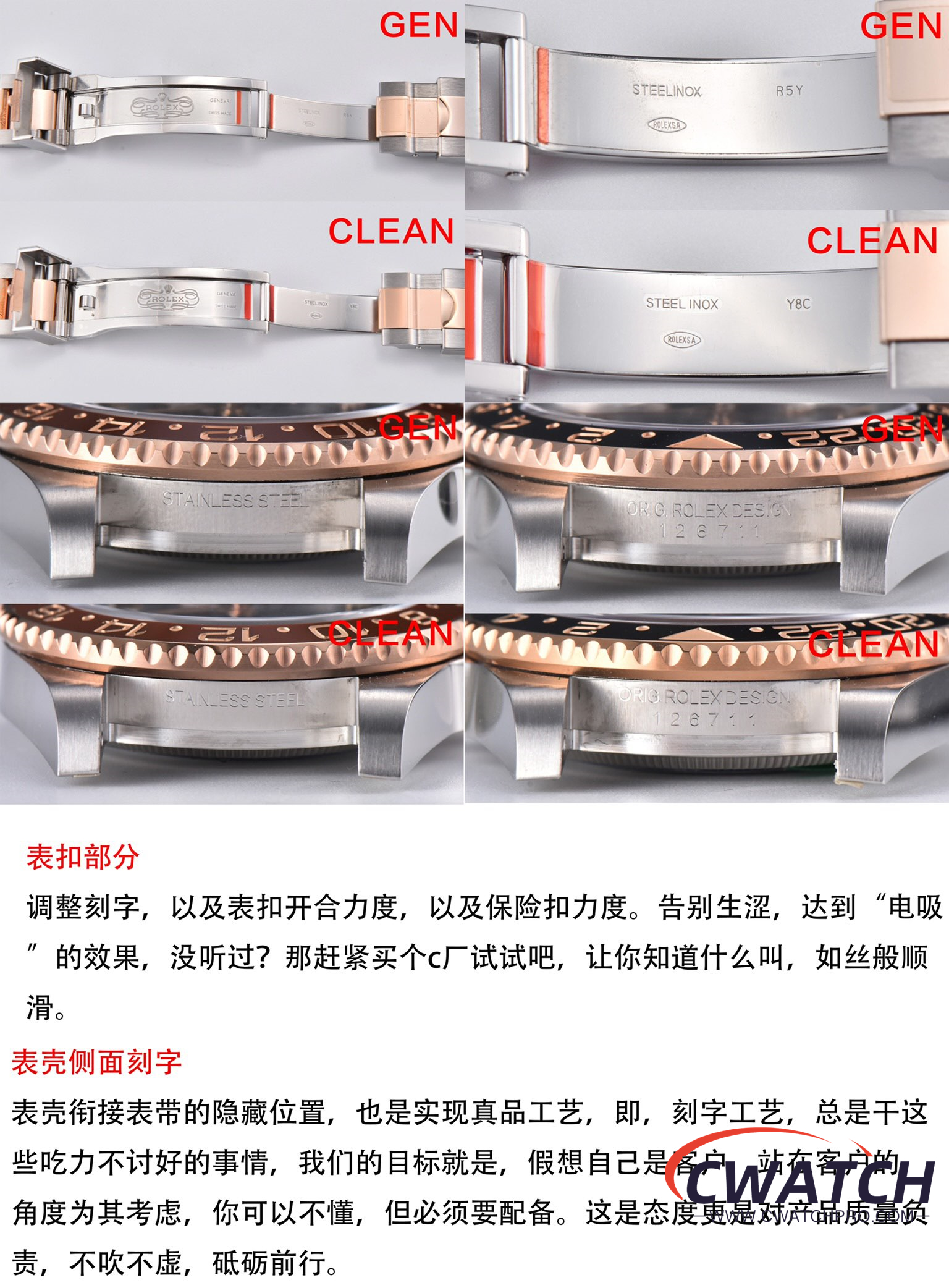 C厂Clean劳力士格林尼治型II系列m126711chnr-0002 间玫金