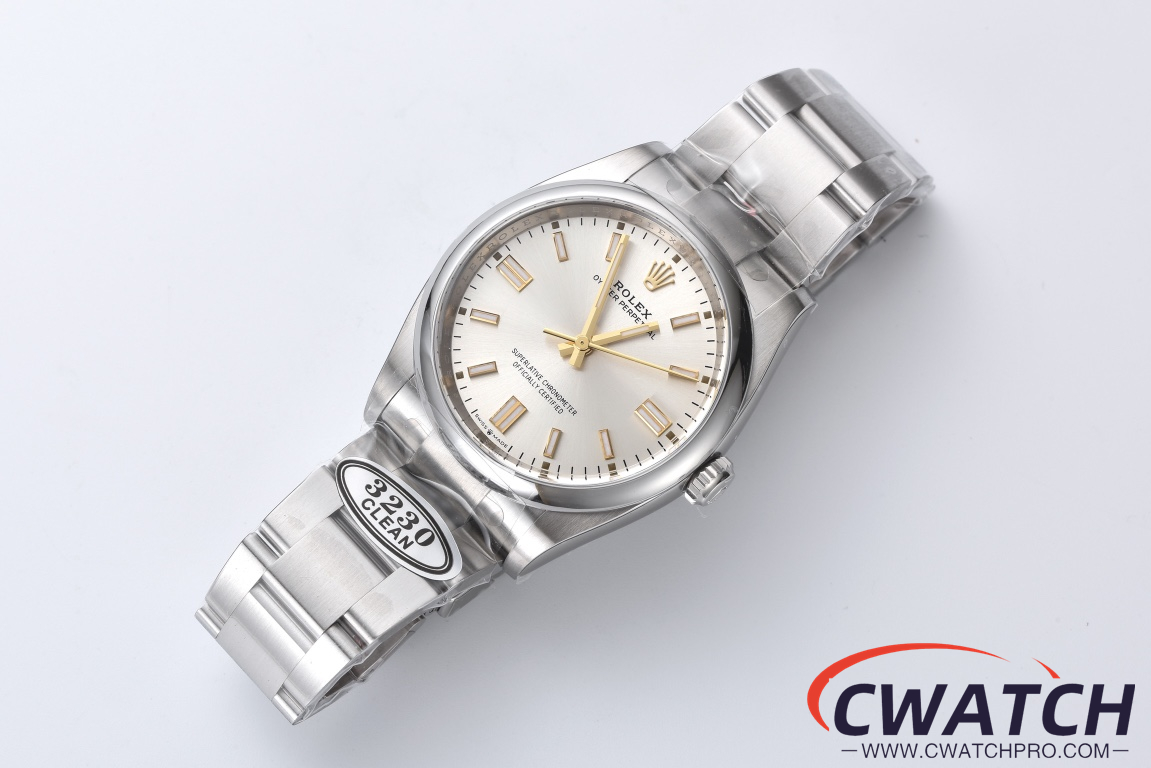 C厂Clean劳力士36mm蚝式恒动m126000-0001白面「3230机芯」