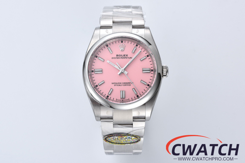 C厂Clean劳力士36mm蚝式恒动m126000-0008粉面「3230机芯」